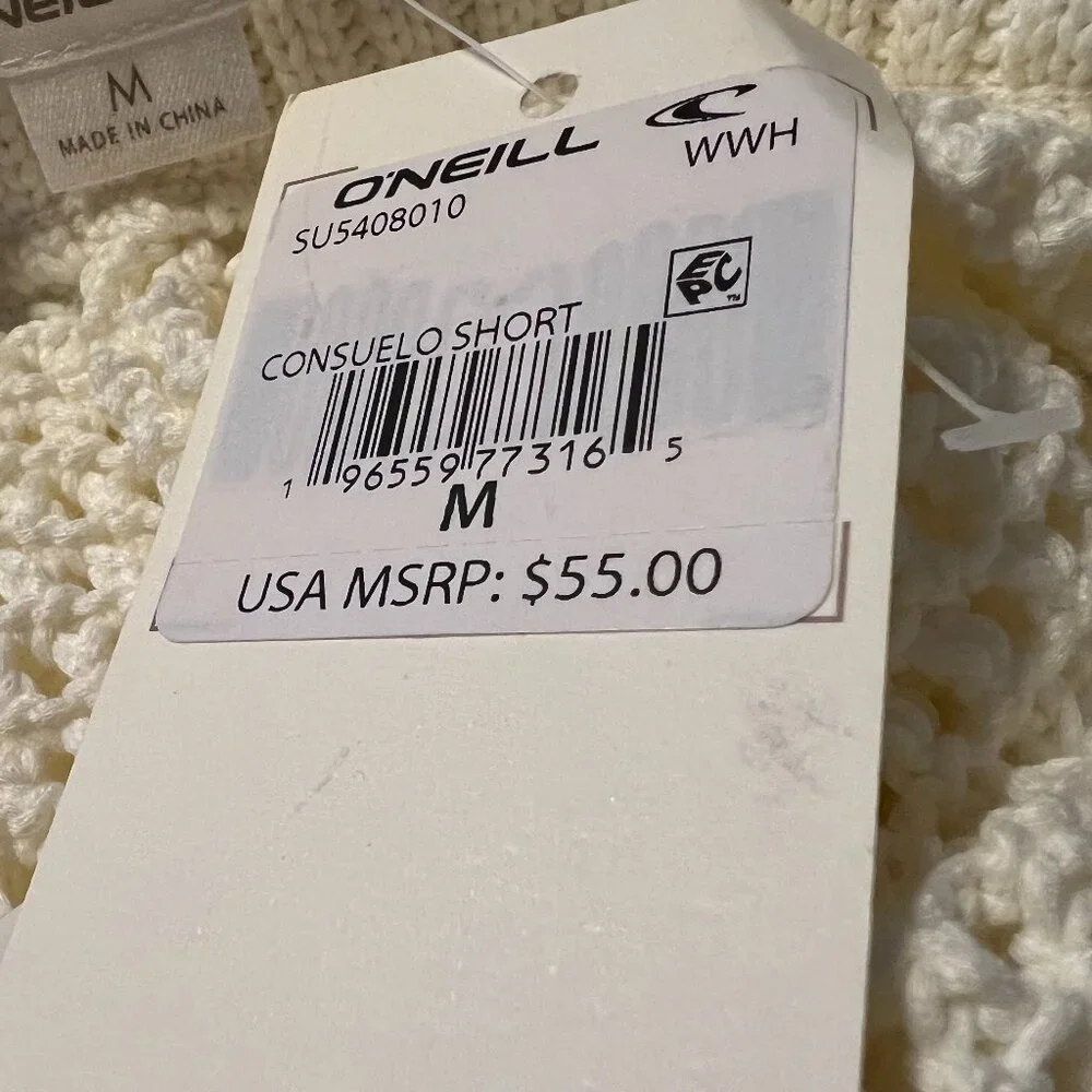 O'Neill Cream Crochet Knit Beach Shorts - Picture 4 of 6